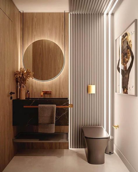 40 Luxury Modern Bathroom Design Ideas - Engineering Discoveries Unique Bathroom Mirrors, Hotel Bathroom Design, Luxury Modern Bathroom, Rustic Bathroom Mirrors, Modern Luxury Bathroom, Bathroom Decor Luxury, Washroom Design, Powder Room Design, Bathroom Design Decor