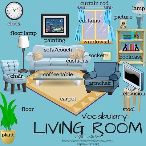 Vocabulary -LIVING ROOM📺😊#esl #efl #english #vocabulary #study #furniture #livingroom Esl Vocabulary, Learning English For Kids, English Vocab, Kids English, English Fun, English Language Teaching, English Lessons For Kids, English Writing Skills, English Activities