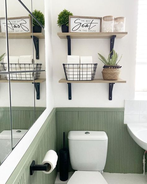 Interested in decorating with muted green at home? These sage green home decor ideas will inspire you endlessly! #homeworldfurniture #hawaii #furniture #hawaiistagram #supportlocal #home #homeinspo Green Bathroom Decor, Small Toilet Room, Sage Green Walls, Aesthetic Bathroom, Interior Minimalista, Downstairs Bathroom, Boho Bathroom, Bathroom Inspiration Decor, Green Home Decor