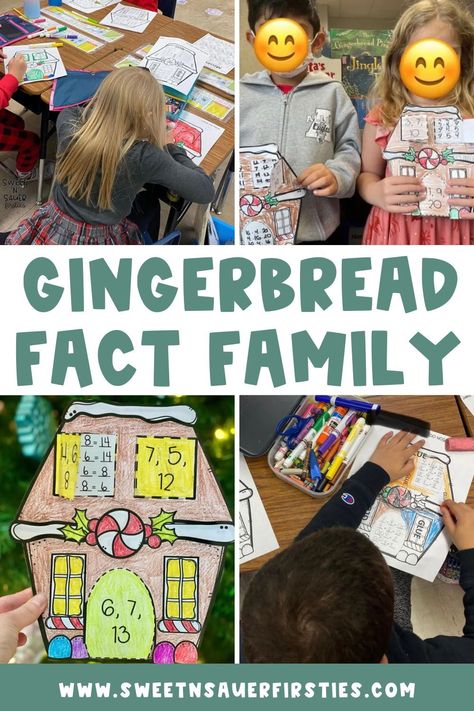 Are you looking for a Christmas math activity to have your early elementary students complete? Today, I’m sharing my favorite fact family activity which is a Christmas math craft too. You can have your K-2 students practice addition facts, subtraction facts, and even multiplication facts. This gingerbread house math craft helps students practice fine motor skills too. Learn more about this fact family craft just in time for a Christmas bulletin board! Christmas Math Activities 3rd Grade, Fact Family Craft, Christmas Activities For First Grade, Christmas Math Bulletin Board, Christmas Math Project, Winter Literacy Activities, Kindergarten Christmas Crafts, Gingerbread Math, December Math