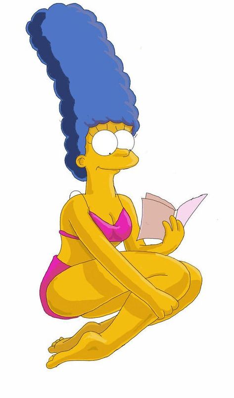 Marge is the wife of Homer and a stereotypical American wife and mother. She is the moralistic force and the family and has a grounding voice throughout, in order to set rules. Her beehive-like blue hairstyle is quite inspirational! #thesimpsonsposter #thesimpsonspostertvseries #thesimpsonsposterart #thesimpsonsanimated Simpsons Poster, Marge Simpsons, Homer And Marge, Free Poster Printables, Simpsons Drawings, Whatsapp Wallpaper Cute, Marge Simpson, Female Cartoon Characters, Simpsons Art