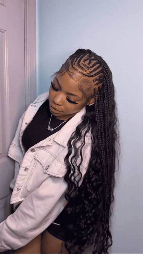 50 Stitch Feed In Braids with a Quick Weave or Sew In Hairstyles Braided Hairstyles For Black Women Cornrows, Sew In Hairstyles, Black Ponytail Hairstyles, Feed In Braids Hairstyles, Quick Weave Hairstyles, Box Braids Hairstyles For Black Women, Braided Cornrow Hairstyles, Cute Box Braids Hairstyles, Quick Braided Hairstyles