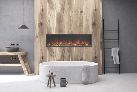 Landscape Pro Slim | Modern Flames Slim Electric Fireplace, Contemporary Electric Fireplace, Linear Electric Fireplace, Built In Electric Fireplace, Modern Flames, Down Lighting, Linear Fireplace, Wall Mount Electric Fireplace, Ceramic Heater