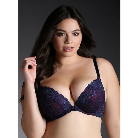 Torrid Lace Push-Up Plunge Bra (135 BRL) ❤ liked on Polyvore featuring intimates, bras, plus size, lace push up bra, plunge bra, padded push up bra, red bra and plus size plunge bra Hot Pink Bra, G Cup, Red Lace Bra, Bra Image, Bra Models, Plus Size Bra, Plunge Bra, Plus Size Lingerie, Bra Lingerie