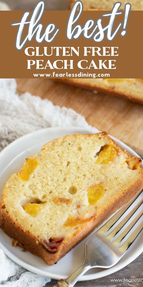 Gluten Free Peach Bundt Cake, Keto Peach Recipes, Gluten Free Peach Bread, Gluten Free Peach Recipes, Peach Pound Cake Recipe, Peach Cake Recipe, Peach Pound Cake, Gluten Free Pound Cake, Gluten Free Peach Cobbler