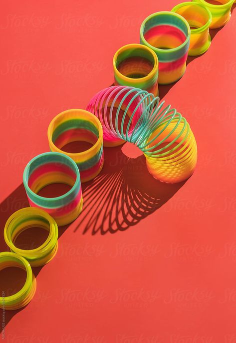 Slinky Toy, 80s Stuff, Figet Toys, Design Composition, Spiral Shape, Plastic Toys, Childhood Toys, Anime Drawings Tutorials, Stock Photography Free