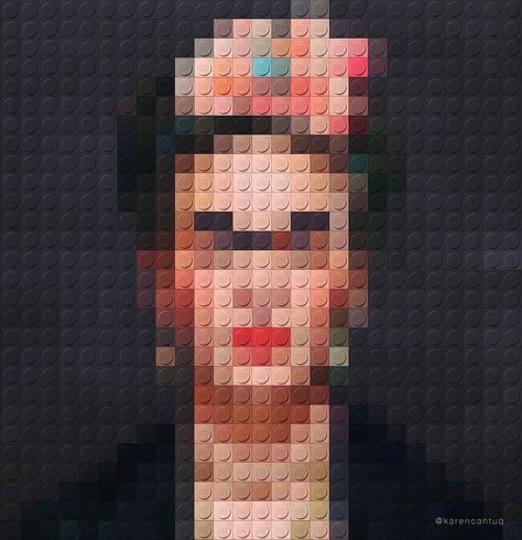 Frida Kahlo lego series by Marco Sodano. Lego Portrait, Table Birthday, Frida Art, Lego Storage, Lego Art, Custom Cake, Cake Table, Lego Creations, Art Plastique