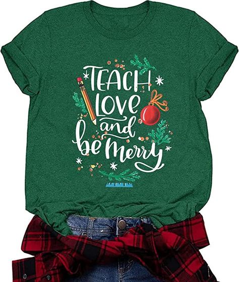 Teacher Christmas T-Shirt Teacher Christmas Shirts, Be Merry, Funny Teacher, Holiday Tops, Teacher Style, Teacher Christmas, Teacher Outfits, Teacher Humor, Teacher Life