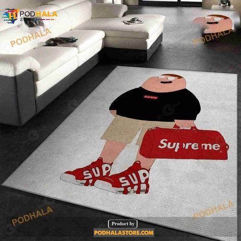 Supreme Peter Family Guy Rug Fashion Brand Rug Home Decor Gift Check more at https://podhalastore.com/product/supreme-peter-family-guy-rug-fashion-brand-rug-home-decor-gift/ Peter Family Guy, Decorative Carpet, Sports Rug, Black Living Room, Area Carpet, Floor Decor, Living Room Carpet, Indoor Outdoor Rugs, Trendy Colors