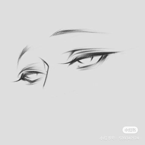 Eye Male Reference, Anime Men Eyes Reference, Drawing Reference Eyes Male, Face Base Anime, Manga Eyes Reference Male, How To Draw Male Eyes Tutorial, Drawing Eyes Looking Down, Eye Base Drawing Male, Serious Poses Drawing