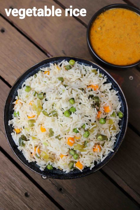 vegetable rice recipe | mix veg rice | quick one pot vegetable rice Veg Rice Recipes, Rice Recipes For Lunch, Vegetable Rice Recipe, Vegetable Pulao Recipe, Mix Veg, Recipes For Lunch, Indian Rice Recipes, Resep Salad, Weekday Dinner