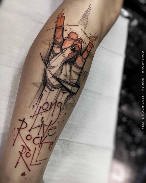 arm tattoo rock'n'roll Rock And Roll Tattoos, Drummer Tattoo, Heavy Metal Tattoo, Rock And Roll Tattoo, Rockstar Tattoo, Rock N Roll Tattoo, Hd Tattoos, Rock Tattoo, Armband Tattoos