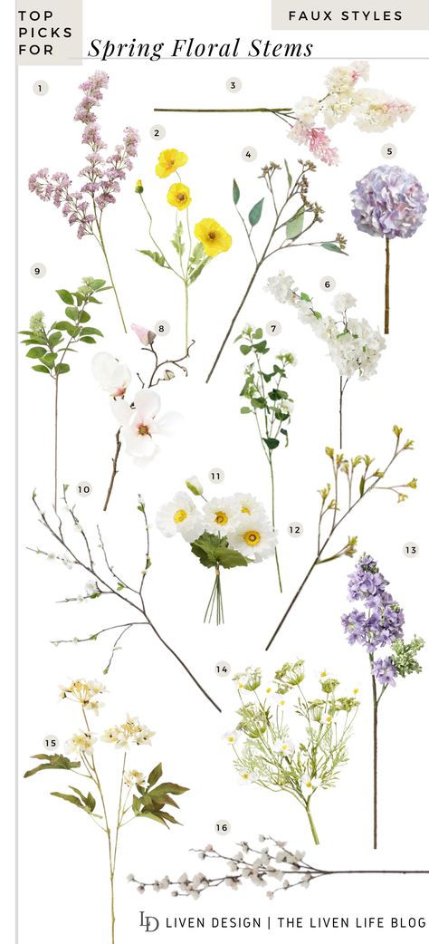 Spring florals | best faux and dried floral stems for spring. spring home decor. wildflower stems. floral bouquet. dried natural stems. easter table. spring table. centerpiece. lilac lavender purple. magnolia. hydrangea. poppy stems. yellow. pastel florals. living room. entryway. realistic faux floral stems. fake flower branch stem spray. neutral home decor. spring home trends 2022. Purple Magnolia, Cozy Bedroom Design, Home Decor Spring, Yellow Pastel, Spring Florals, Lilac Lavender, Flower Bar, Easter Flowers, Fake Flower