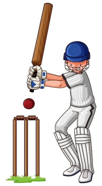 Man with bat playing cricket | Free Vector #Freepik #freevector #bat-ball #cricket-bat #cricket-ball #sports-player Easter Images Jesus, Cricket Birthday Cake, I Love Cricket Images, Cricket Theme Cake, Bat Sketch, About Cricket, Playing Cricket, Shapes Worksheet Kindergarten