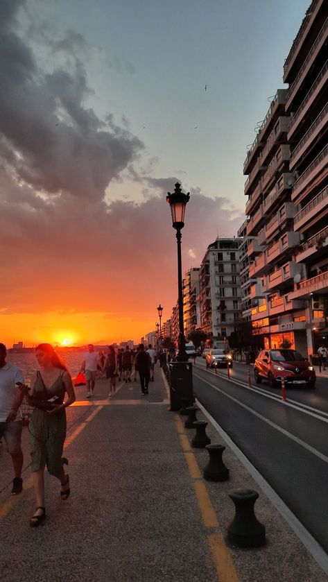 Peaceful Summer, Greece Sunset, Going Shopping, Thessaloniki Greece, Thessaloniki, City Center, Beautiful Sunset, Sunny Day, Travel Aesthetic