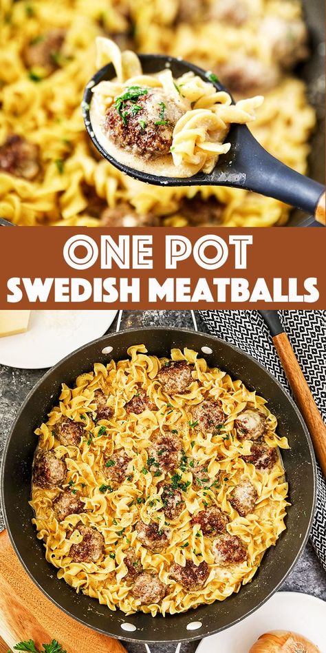 Swedish Meatball Recipe, Easy Swedish Meatball Recipe, Pasta Noodle Recipe, One Pot Dinners, Soup Broth, Meatball Recipe, Homemade Meatballs, Easy One Pot Meals, Cooking Homemade