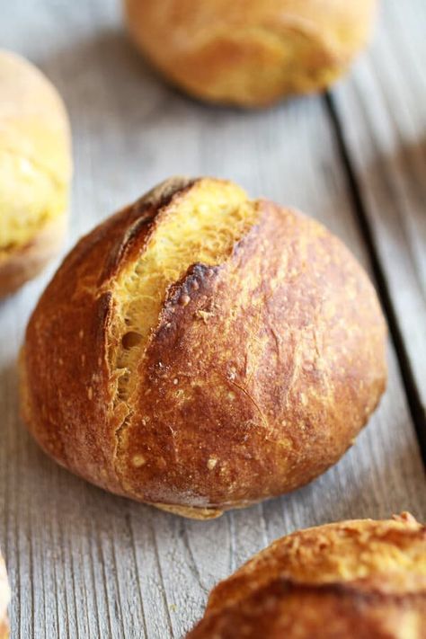 Super Easy Crusty No-Knead Pumpkin Bread Bowls | halfbakedharvest.com Bread Pumpkin, Best Dutch Oven, Bread Easy, Dutch Oven Recipes, Baking Stone, Vegan Bread, No Knead Bread, Starbucks Copycat, Half Baked