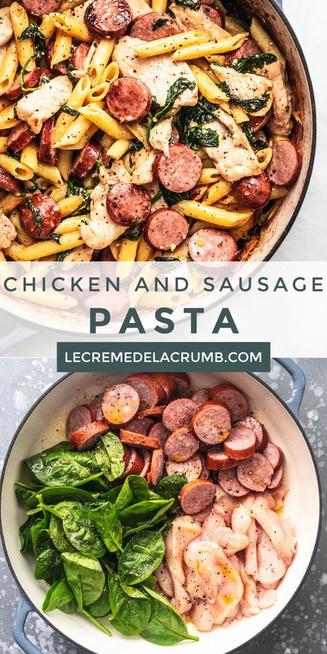 Chicken And Sausage Pasta, Chicken And Sausage, Healthy Dinner Recipes For Family, Light Dinner Recipes, Pot Recipes Healthy, Dinner Recipes For Family, Health Dinner, Sausage Pasta, Health Dinner Recipes