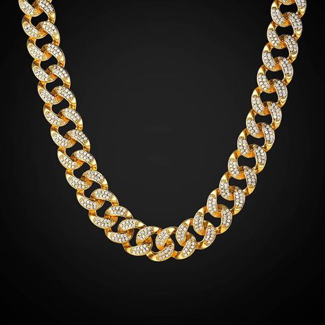 Hot Hip Hop Men Iced Out Cuban Link Chain 14MM Chunky Jewelry – U7 Jewelry Locket Necklaces, Picture Locket, Silver Chain For Men, Mens Gold Bracelets, Gold Chains For Men, Mens Chain Necklace, Symbolic Jewelry, Miami Cuban, Chunky Jewelry