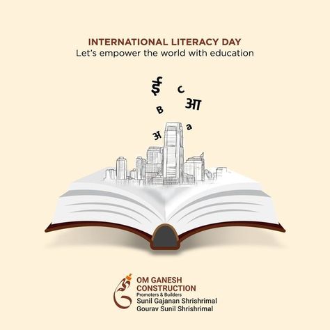 Creative Ads Literacy Day Creative Ads, World Literacy Day, Furniture Graphic, International Literacy Day, Education Day, Literacy Day, Creative Ads, Literacy, Social Media