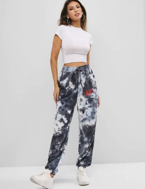 Tie Dye Joggers, Jogger Pants Style, Zaful Dresses, Joggers Outfit, Dragon Print, Dragon Pattern, A Dragon, Amazon Women, Teen Fashion