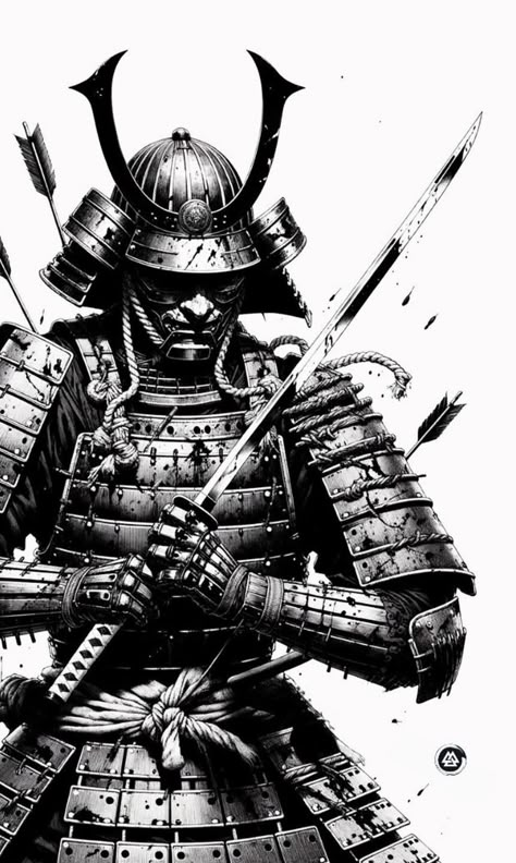 Samurai Warrior Tattoo Design, Shogun Tattoo, Warrior Tattoo Design, Samurai Training, Swords Samurai, Samurai Mask Tattoo, Samurai History, Japanese Warrior Tattoo, Samurai Tattoo Sleeve