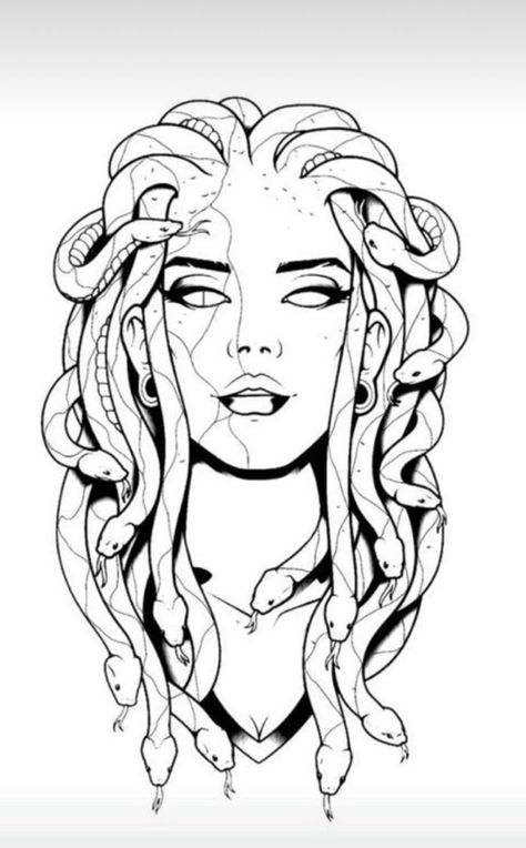 Medusa Drawing, Bull Terrier Art, Medusa Tattoo Design, Statue Tattoo, Pretty Hand Tattoos, Egypt Tattoo, Goddess Tattoo, Medusa Tattoo, Tattoo Stencil Outline