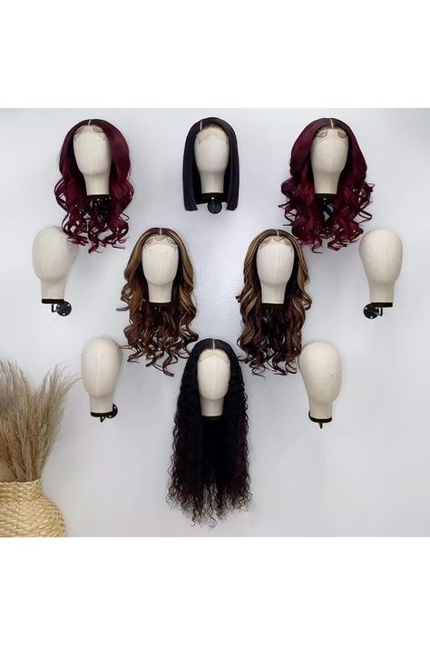 CHADWICK Mannequin Head Wall Mount, Hanging Wig Stand for Wigs, Hats and Glasses, Mannequin Head Hat Display Stand, Wig Holder for Wigs, Wig Storage Hanger, Cowboy Hat Rack for Wall Wig Mannequin Display, Wig Shelf Ideas, Wig Display Shelves, Wigs Storage Ideas, Diy Hat Display, Lash Mannequin, Hairstyles For White Women, Wig Storage, Wig Closet