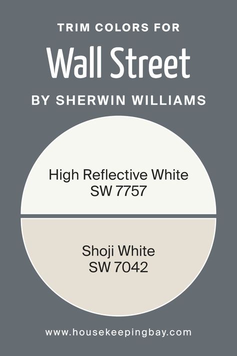 What are the Trim colors of Wall Street SW 7665 by Sherwin Williams? High Reflective White, Sherwin Williams Paint Gray, Sherwin Williams Gray, Shoji White, Trim Colors, Door Frames, Grey Paint Colors, Architectural Details, Color Help