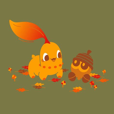 Fall Pokemon Art, Pokemon Thanksgiving, Thanksgiving Pokemon, Fall Pokemon, Pokemon Autumn, Grass Type, Arts Stream, Live Art, Fall Mood