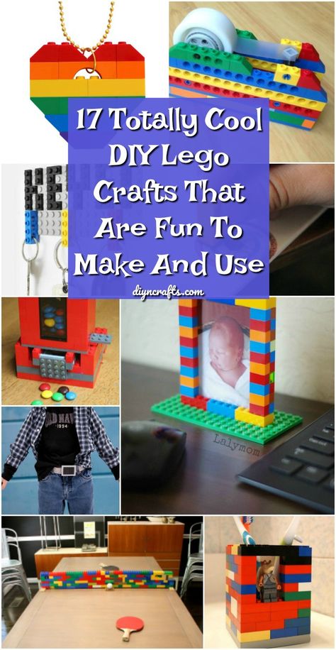 17 Totally Cool DIY Lego Crafts That Are Fun To Make And Use #diy #lego #crafts #repurpose #upcycle #legoprojects via @vanessacrafting Lego Crafts, Lego Diy Crafts, Used Legos, Step On A Lego, Diy Lego, Lego Club, Lego Diy, Lego Activities, Lego Craft