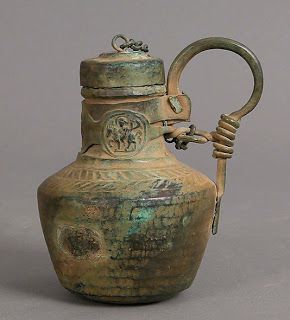 Jug with Medallions, 6th - 8th c. Byzantine Historical Antiques, Roman Artifacts, Antique Stuff, Eastern Roman, Copper Vase, Early Middle Ages, Byzantine Empire, Byzantine Art, Ancient Aliens