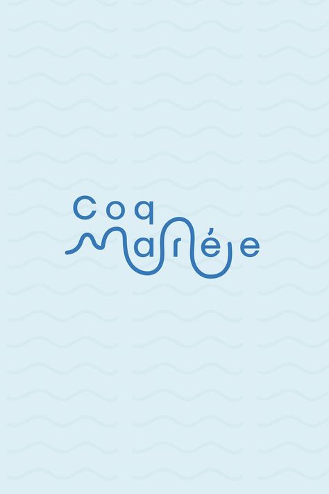 Branding - Coq Marée Colorful Logo Ideas, Logo Design Water, Ice Logo, Luxe Logo, Logo Luxe, Sea Logo, Fishing Logo, Letter M Logo, Water Logo