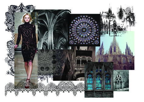 This mood board focuses on the Gothic imagery that can inspire me for the project. This includes: architecture, carving, windows, illustrations, lace, fashion and pattern. Architecture Fashion Inspiration, Fashion Inspired By Architecture, Architecture Inspired Fashion, Mood Board Fashion Inspiration, Fashion Design Sketchbook, Fashion Themes, Fashion Design Portfolio, Fashion Sketchbook, Fashion Figures