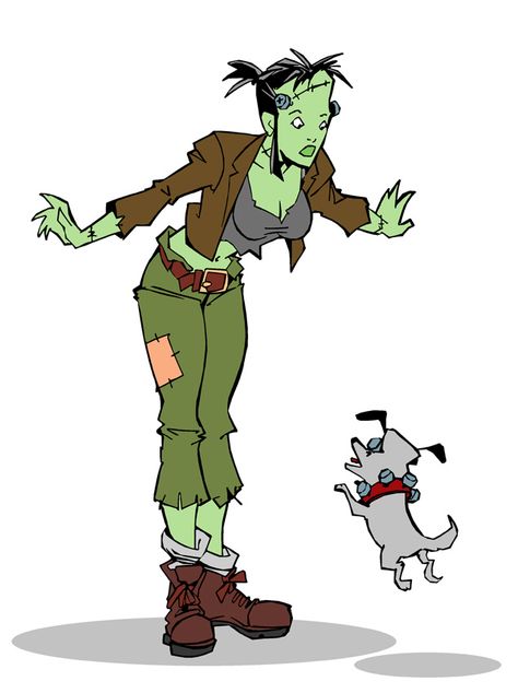 FRANKENSTEIN GIRL, by Ghislain Barbe Frankenstein Girl Costume, Girl Frankenstein Costume, Female Frankenstein, Frankenstein Outfit, Girl Frankenstein, Frankenstein Cartoon, Frankenstein Wife, Monster Fanart, Canada's Wonderland