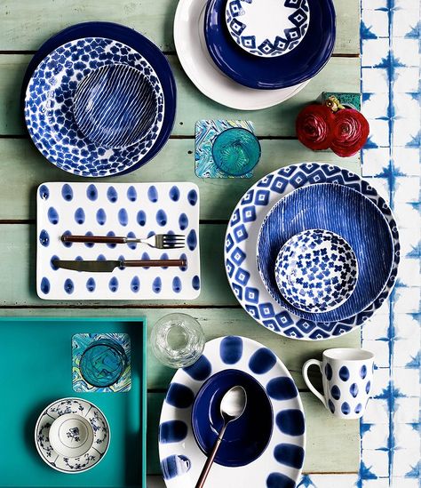 VIETRI Santorini Stripe Pasta Bowl | Dillard's Handmade Dishes, Blue And White Dinnerware, Pasta Bowl, Earthenware Clay, Pasta Bowls, Place Setting, Blue Ceramics, Dillard's, Place Settings