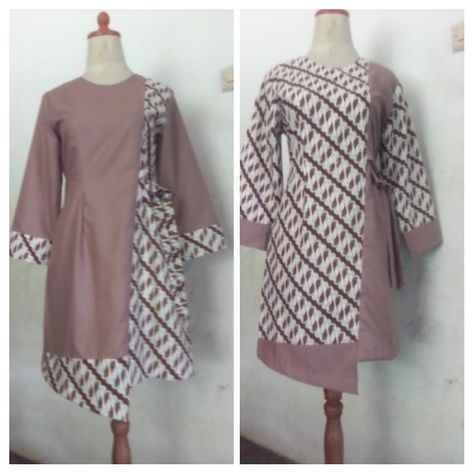 Model Batik, Batik Kombinasi, Batik Blouse, Batik Modern, Batik Kebaya, Sewing Clothes Women, Batik Fashion, Batik Dress, Sewing Clothes