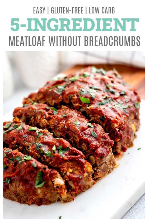 Meatloaf Without Breadcrumbs, Gluten Free Meatloaf, Meatloaf Recipes Healthy, Low Carb Meatloaf, Healthy Meatloaf, Traditional Meatloaf, Resepi Biskut, Diet Recipes Easy, No Carb Recipes