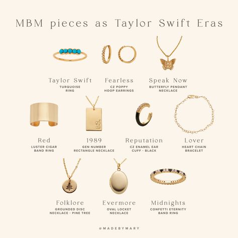 Made by Mary Taylor Swift Inspired Jewelry Taylor Swift Ring, Taylor Swift Inspired Jewelry, Taylor Swift Inspired Necklace, Taylor Swift Debut Jewelry, Taylor Swift Inspired Bracelets, Taylor Swift Necklace, Taylor Swift Earrings, Folklore Necklace Taylor Swift, Taylor Swift Jewelry