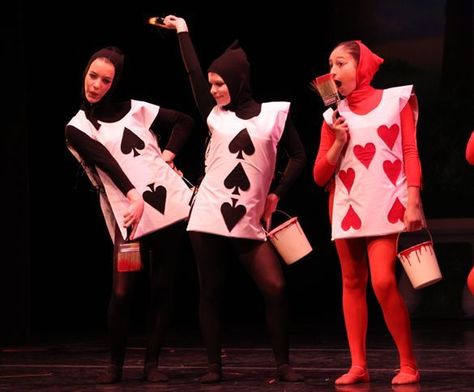 Ballet Cards, Alice In Wonderland Ballet, Alice In Wonderland Play, Playing Card Costume, Family Themed Halloween Costumes, Alice In Wonderland Makeup, Card Costume, Halloween Costumes For Work, Alice Costume