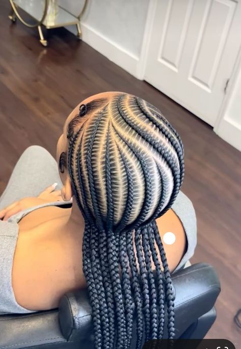 Row Back Braids Black, Braided Hairstyles For Black Women Straight Back, Small Feedin Braids Straight Back Design, 9 Feed In Braids, Stitch Back Braids, Freestyle Cornrows For Black Women, Braided Straight Back Hairstyles, Straight Back Braids Cornrows Hairstyles With Designs, Row Back Braids