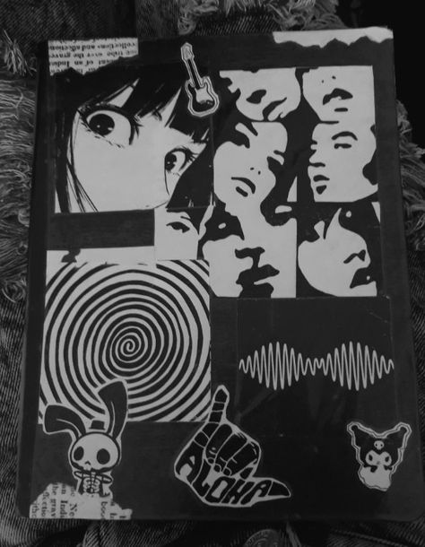 Binder Art Cover, Punk School Supplies, Binder Inspo School, Aesthetic School Folder, Pencil Case Drawing Ideas, Y2k Pencil Case, Aesthetic Folders School, Decorating My Sketchbook Cover, Aesthetic Folder Design