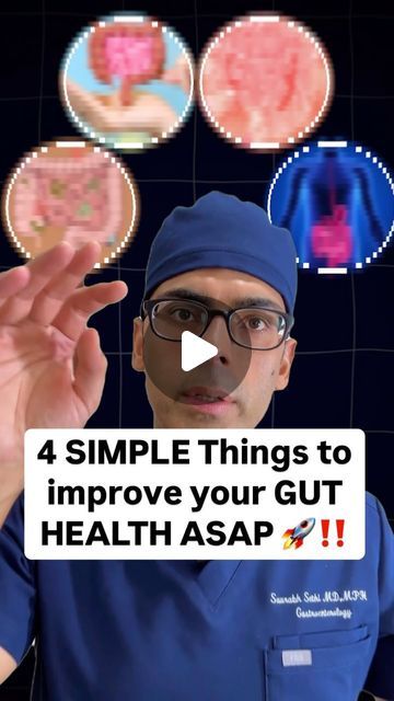 Saurabh Sethi MD MPH on Instagram: "4 Simple Ways to Improve Your Gut Health ASAP 🚀 Doctor Sethi

As a gastroenterologist, I manage patients with gut health issues daily. Here are 4 simple and effective strategies I teach my patients to improve their gut health. Learn how small changes to your diet and lifestyle can significantly impact your digestive system!

Thank you for your interest!

Share this with your loved ones to spread awareness. ❤️

#guthealth #nutrition #diet #healthtips #health" Fixing Gut Health, How To Improve Gut Health, How To Heal Your Gut, Clean Gut, Improve Your Gut Health, Gut Health Diet, Nutrition Diet, Improve Gut Health, Gut Healing