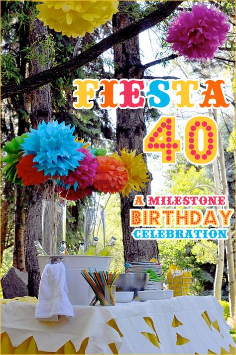 LOVING this ultra-colorful "Fiesta 40" Birthday Party from Anneliese of Aesthetic Nest... what a fun way to celebrate your 40th! Added bonus for the rest 40 Birthday Party, 40th Party Ideas, 40th Bday Ideas, Secret Party, 40 Birthday, Fiesta Birthday Party, Mexican Party Theme, Fiesta Theme, Party Hostess