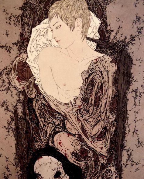 Takato Yamamoto, Wiccan Illustration, Skeleton Art, Wiccan Spells, Wow Art, Art Website, Japanese Artists, Black Magic, Surreal Art