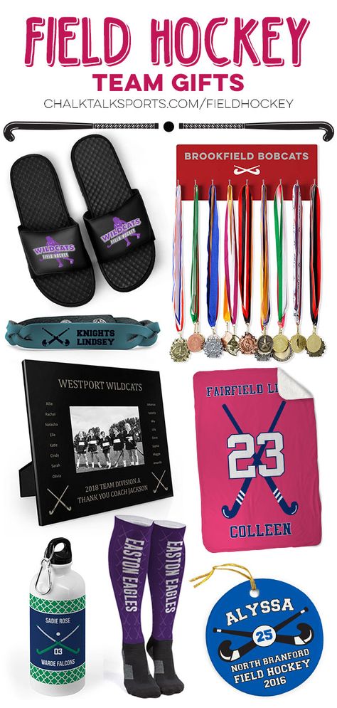 We have an awesome selection of team gift ideas for field hockey players of all ages! Personalized options available with team name, player name, roster or more! Great end of season or team party gift ideas! Senior Gifts Sports Field Hockey, Senior Field Hockey Gifts, Field Hockey Party Ideas, Field Hockey Senior Gifts, Field Hockey Gifts For Players, Field Hockey Team Gift Ideas, Field Hockey Party, Senior Gifts Sports, Field Hockey Quotes