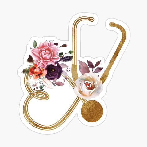 Get my art printed on awesome products. Support me at Redbubble #RBandME: https://www.redbubble.com/i/sticker/Floral-Stethoscope-by-Lawandmedical/64639043.JCQM3?asc=u Doctor Aesthetic Stickers, Medical Stickers Aesthetic, Cute Medical Stickers, Stickers For Medical Student, Stethoscope Sticker, Medical Artwork, Medical School Graduation Gift, Doctor Stickers, Medical Stickers