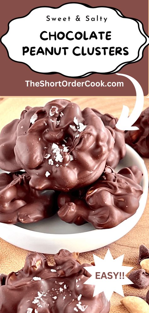 Chocolate Peanut Clusters - The Short Order Cook Peanut Clusters With Almond Bark, Chocolate Covered Peanuts Clusters, Chocolate Covered Peanut Clusters, Peanut Clusters Recipe, Chocolate Nut Clusters, Microwave Peanut Butter Fudge, Chocolate Nuts Clusters, Clusters Recipe, Chocolate Peanut Clusters