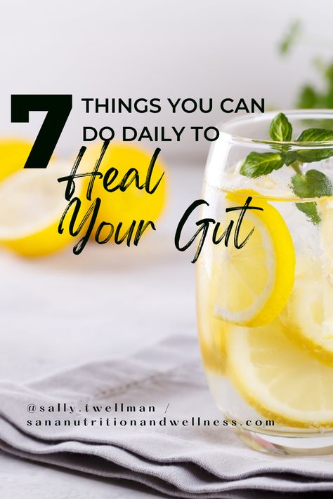 Transform your gut health with these 7 daily habits! From nourishing foods to stress-relief techniques, discover simple yet powerful ways to support your digestive system. 🌱 Click to read the whole post on my blog and start your journey to a healthier gut today! The Good Gut, How To Naturally Heal Your Gut, Diy Gut Health Drink, Digestive Health Smoothie, How To Clean Gut Health, Improve Gut Health Diet, Poor Gut Health Symptoms, Gi Cocktails For Stomach, Natural Gut Healers