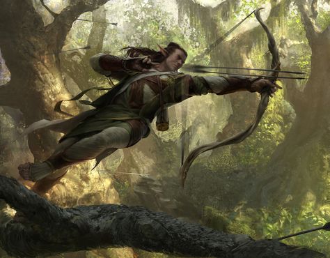 ArtStation - Magic the Gathering: "Legolas, Master Archer" Magic The Gathering Art, Elf Ranger, Elves Fantasy, Forest Elf, Female Elf, Wood Elf, Bow And Arrow, Legolas, Big Project